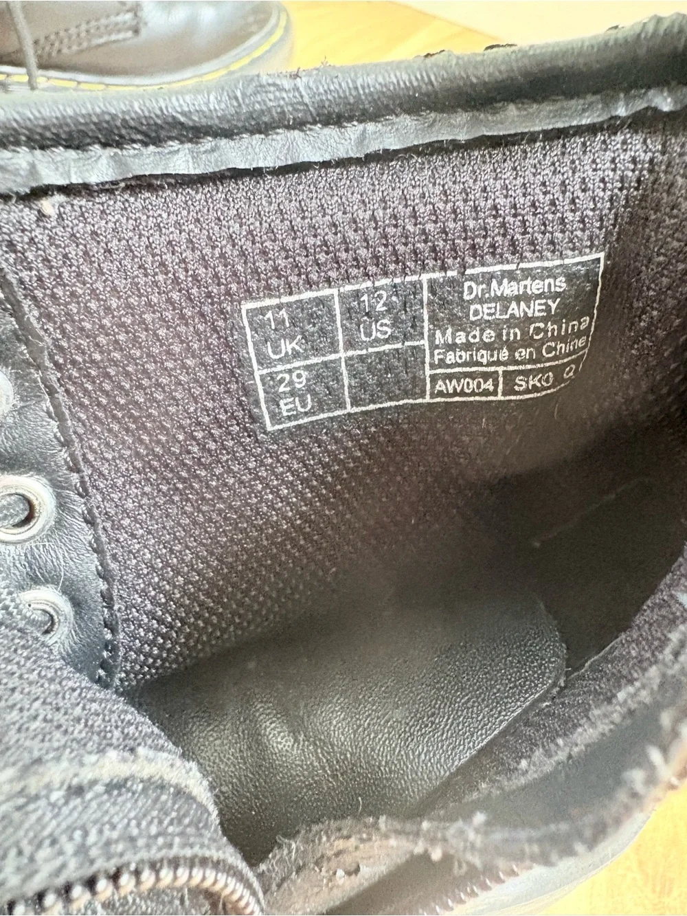 Dr. Martens Delaney Black Leather Boots with Yellow Stitching - Picture 8 of 8
